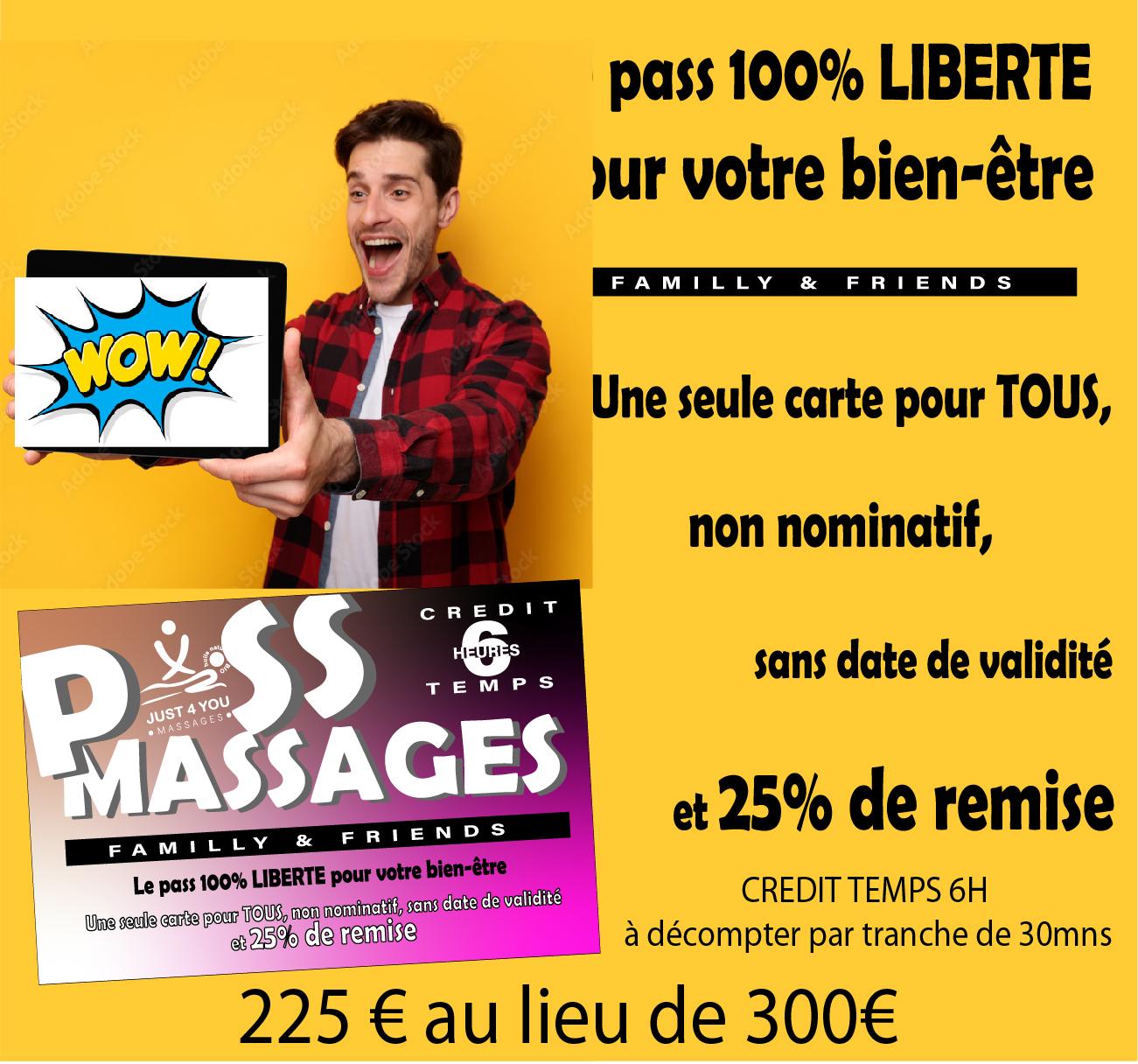 carte pass massage 6h de crédits temps